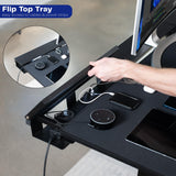 Standing Adjustable Gaming Desk with Hidden Cable Trays, Full-Size Mouse Pad, Holds 220 lbs