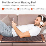 ICEMOB Far Infrared Jade Amethyst Heat Mat,Full Body Massage Mat with Heat,Professional Infrared Heating Pad,Adjustable Temperature and Auto-Shut,Enjoy Comfort,80x190cm