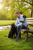 in-Motion Forearm Crutches | Spring Assist Crutches for Adults | Walking Crutch with Ergonomic Handles | Articulating Tips | Size Tall (5'3" - 6'8") | Lightweight & Durable | Charcoal | 350lb Capacity