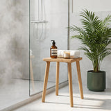 Pinyunxuan Solid Wood Square Stool, Wooden Shower Stool 30 * 30 * 43cm