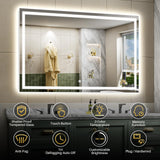 Briivue 66x36 Inch LED Bathroom Mirror with Lights, Backlit & Front Lit