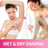 2-in-1 Women’s Bikini Trimmer & Electric Razor – Rechargeable IPX7 Waterproof Body Hair Trimmer & Facial Hair Remover, Cordless Lady Shaver for Bikini Line, Underarms, Legs, Arms, Wet & Dry Use