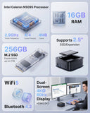 KAMRUI AK1PLUS Mini PC Computer, Intel Celeron N5095 (Up to 2.9GHz), 16GB RAM 256GB SSD, Dual 4K Mini Desktop Computer, Support 2.5'' SSD Expansion, WiFi, Bluetooth, Ethernet, Business Home Office PC