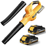 Leaf Blower Cordless with 2 Batteries and Charger, 21V Electric Leaf Blower with 2 Speed Modes