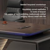 Modern LExecutive Desk with Ders Curved Aluminum Home Office Table Right Configurat 200cm (78.7in) Ideal for Office & Study