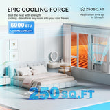 ROVSUN Smart 6000 BTU Window Air Conditioner with WiFi, Energy Saving Window AC Unit with Remote & App Control & Timer Function & Easy Install Kit, for Rooms up to 250 Square Feet, 115V/60Hz, White