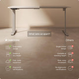Desktronic HomeOne Standing Desk 60x30 — Ergonomic Sit Stand Home Office Desk, Made in Europe, Electric Dual Motor Height Adjustable, USB & USB-C Charging, Wobble-Free, Touchscreen, 3 Memory Presets