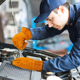 12 Pairs Leather Work Gloves Flexible Grip Gardening Construction Gloves Cowhide Thorn Proof Cut Resistant