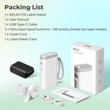 Nelko Label Maker Machine, P21 Label Printer with 3 Tapes & Case, White