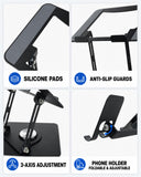 2-in-1 Laptop Stand with Phone Holder, 360° Swivel Laptop Riser for Desk