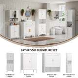 YAUWOH 69" Tall Metal Pantry Cabinet with Microwave Shelf,Microwave Storage Cabinet with 4 Doors & 3 Adjustable Shelves,Metal Cabinet with Storage for Kitchen Dining Room Living Room(1PC,White)