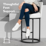 Ollega 26" White Counter Height Bar Stools Set of 4, Anti-Pinch Swivel