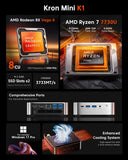 ACEMAGICIAN K1 Mini PC AMD Ryzen 7 7730U 8C/16T, 16GB RAM 512GB PCIe SSD