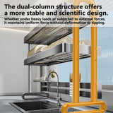 BEBANE Bold Stainless Steel Kitchen Sink Rack Dish Storage Sink Multifunctional Dish Drain Storage Rack,Dish Drying Rack Over The Sink,Dish Racks,Dish Rack Stainless Steel(Black 2,65cm/25.6in)