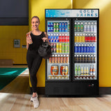 Ferueo Commercial Beverage Refrigerator, 40 Cu.ft.Display Fridge Glass Door Upright Display Door with Adjustable