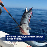 Fishing Gaff Fiberglass Handle Stainless Steel Hooked Gaff (3’& 5’& 6’& 7', 66 lb Test) (Length: 3') Fiblink