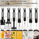 Handheld Immersion Blender Bundle, 1000W Powerful 12-in-1 Set for Smoothies,Orange Juicer,Minced meat,Milk frother,Egg Beater, Dough Hook, Vegetable Chopper, Potato Masher