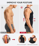 Nebility Mens Shapewear Fajas para Hombres Compression Shirt Men Body Shaper Tank Top Compression Undershirt Vest Sleeveless, Black - XL