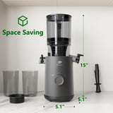 Juicer Machines, Cold Press Juicer with 5.3" Extra Large Feed Chute and Powerful AC Brushless Motor Fit Whole Fruits & Vegetable, High Juice Yield, BPA Free, Extra One Replace Strainer