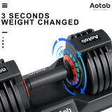 AOTOB 25 lbs Adjustable Dumbbell Set - Pair with Anti-Slip Fast Adjust Turning Handle, Suitable for Men and Women, Ideal for Home Gym Exercise AOTOB