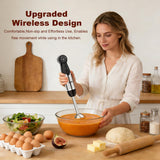 Cordless Immersion Blender Hand Blenders Set,Variable Speed 4 in 1 Stick Emulsifier with Chopper and Whisk for Soup, Baby Food and Smoothies (Black)
