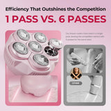 PRITECH Electric Razors for Women Legs, Easy-Clean Body Shaver, Wet & Dry Waterproof Bikini Trimmer, Portable Lady Hair Remover for Face Underarms Pubic (Pink)