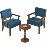 FAGAGA Accent Chairs Set of 2, 2 Solid Wood Armchairs with Side Table
