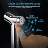 Handheld Bidet Sprayer for Toilet, Adjustable Pressure Feminine Wash - Stainless Steel Easy Install Hand Held Shattaf Spray Hose with Shut-Off Valve, Perfect as Diaper Sprayer, Postpartum Care
