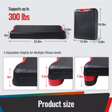 STOODER 33.5" Aerobic Exercise Folding Step Platform for Home Workout, Configurable 3 Height Workout Stepper for Office Indoor Home Gym Exercise, Lightweight, Save Storage Space Aerobic Step Platform
