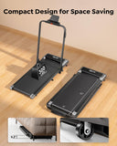 Acezoe Walking Pad Treadmill with Incline and Handle Bar, 2 in 1 Folding Treadmills for Home Small Office, 300lbs Portable Compact Under Desk Treadmill with Remote Control, LED Display and Apps