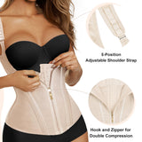 SHAPERX Waist Trainer Corset for Women Tummy Control Sport Girdle Hourglass Waist Cincher Body Shaper with Steel Boned,SZ7293-Beige-L