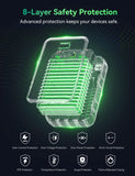 YBYP Portable Charger Power Bank 50000mAh, 22.5W Fast Charging Portable Charger with Built-in Cables, Travel Essential 5 Outputs External Battery Pack, LED Display for iPhone, Android, iPad, Black