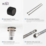 KIBI KKF2001 Lowa Single Handle Bar Sink Faucet with 360 Degree Swivel Spout | High Arc Single Hole Kitchen Faucet in Matte Black Finish | Rust and Corrosion Resistant