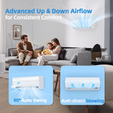 Manastin 12000BTU Mini Split Air Conditioner & Heater with Inverter, 19 SEER2 230𝐕 Energy Saving AC Unit Cools Rooms up to 750 Sq. Ft, Complete Installation Kit