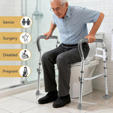 Toilet Safety Rails for Seniors, Adjustable Toilet Safety Frame Handles Fits Most Toilets, Mothers Day Gifts for Handicap and Disabled Seniors Elderly, Foldable, Safe Weight Capacity of 330 lbs(150KG)