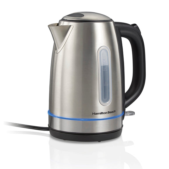 Electric Tea Kettle, Water Boiler & Heater, 1.7 Liter, Cordless Serving, 1500 Watts for Fast Boiling, Auto-Shutoff Hamilton Beach