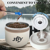 JPY 2 Pack Fishing Bait Container Stainless Steel Fishing Bait Storage Box with Handbag Worm Bait Holder Bait Bucket to Keep Bait Fresh and Alive
