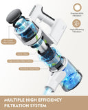 Comvtu Cordless Vacuums, 80,000PRM Powerful Motor Vacuum Cleaner and 2200mAH Rechargeable Battery up to 35 Mins Worktime, 2 Adjustable Modes, Detachable Parts, Wireless Stick Vacuum (Onion White)