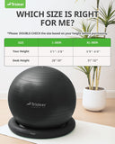 Trideer Exercise Yoga Ball Chair with Base for Home Office Desk, Stability & Fitness Ball Seat to Relieve Back Pain, Home Gym Workout for Abs, Pregnancy Ball with Pump Trideer