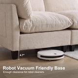 Iroomy Modular Sectional Sofa, Oversized Chenille Cloud Couch