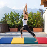 Tumbling Mats Gymnastics Tumbling Mats Foldable Foldable Yoga Mat Thick PU Leather Exercise Mat With Carrying Handles for home Workout outdoor Gymnastics Yoga Pilates BestMassage