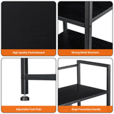 Snughome Desk Shelf, 38.6" Desk Hutch for Computer Monitor, Desktop Organizer Shelf, 4 Tier Desk Display Rack, Wood Desktop Bookshelf Storage Rack for Home Office Dorm, Black