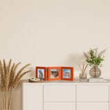 decorUhome Orange Triple 4x4 Picture Frame Vertical, MDOR08