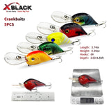 XBLACK Fishing Lures Set, Including Minnow Popper Jointed VIB Shrimp Frogs, Whopper Fishing Lure for Bass Catfish Pike, Baits for Freshwater Saltwater, Fishing Gifts for Men Women(48pcs) XBLACK