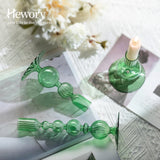 Hewory Glass Candlestick Holders Set: 3PCS Green Candle Holder Taper Candle Holders Bulk, Crystal Ribbed Candle Sticks Holder Decor for Table Centerpiece Wedding Christmas Thanksgiving Dinner