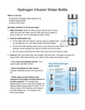 Aqua Vital Hydrogen Water Bottle 2026 Generator 16 oz/470 ml SPE-PEM Ionized H₂ Hydration Bottle USB-C Rechargeable Glass Flask with Auto Shut-Off Portable Sports & Travel Hydrogenated Water Machine