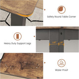 79 Inch Industrial Dining Table, Large Rectangle Kitchen Table with Metal Legs, Round Corners
