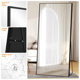 TRAHOME Full Length Mirror, 75"x35" Standing Floor Full Body Mirror for Wall with Aluminum Alloy Frame for Bedroom, Living Room, Dressing Room(Black)