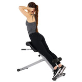 Sunny Health & Fitness 45-Degree Hyperextension Roman Chair with Adjustable Height and Back, Glute, Hamstring, and Ab Workouts Foldable Sit Up Gym Bench for Home, Gray - SF-BH6629 Sunny Health & Fitness