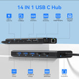 USB C Docking Station Dual Monitor Triple Display Hub Multiple Adapter